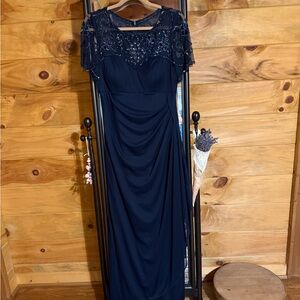 Xscape Midnight Blue Sleeve Gown